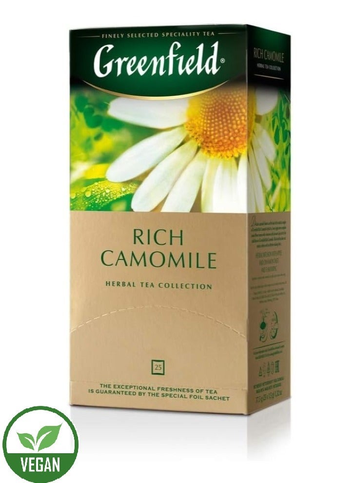 Greenfield Rich Camomile Herbal 25 Tea Bags 37.5 Gm - Image 1