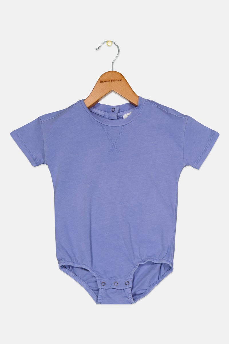 Cotton On Toddlers Girl Short Sleeve Plain Rompers, Slate Blue - Image 1