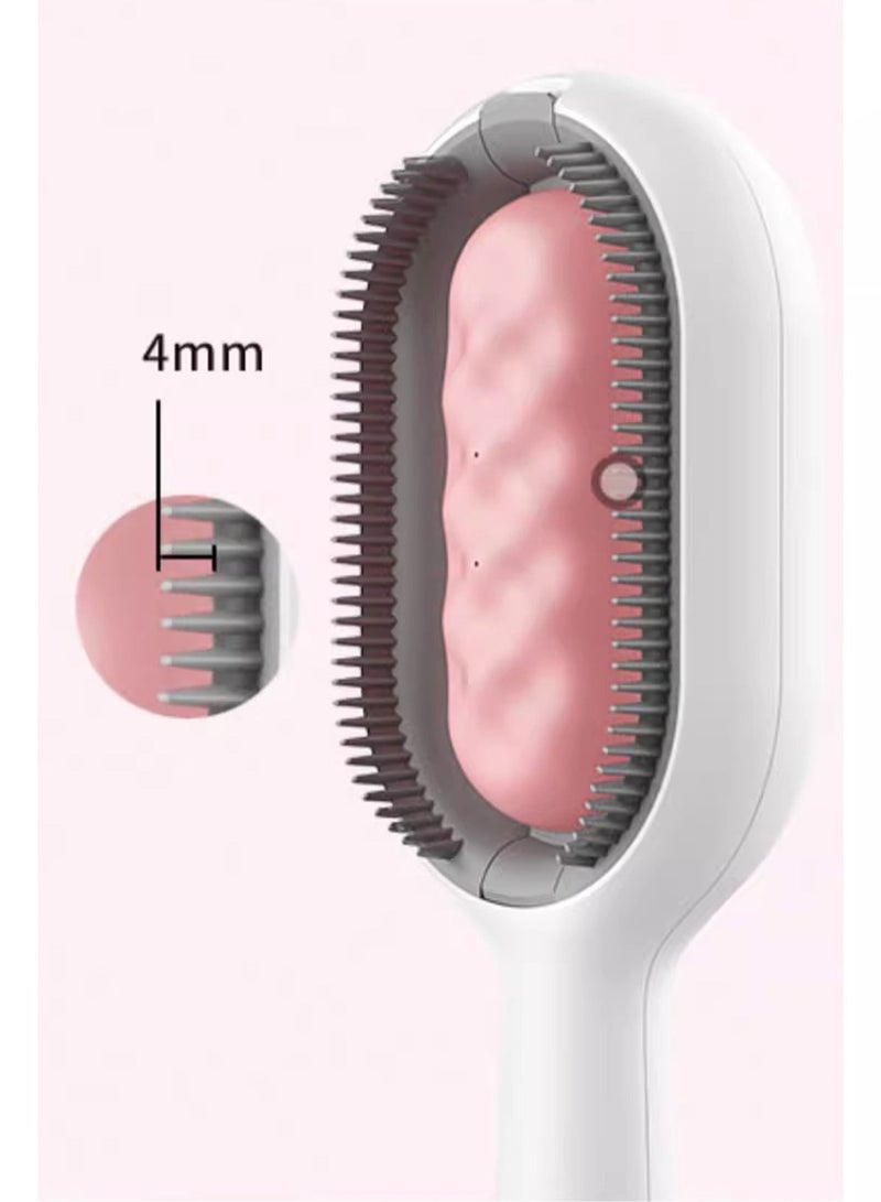 MissTiara مشط تنظيف الحيوانات الأليفة ثلاثي الوظائف مع خزان ماء لإزالة الشعر والتدليك مع 200 مل من الجوهر القابل للتصرف و100 ورقة من المناديل القطنية الناعمة - Image 4