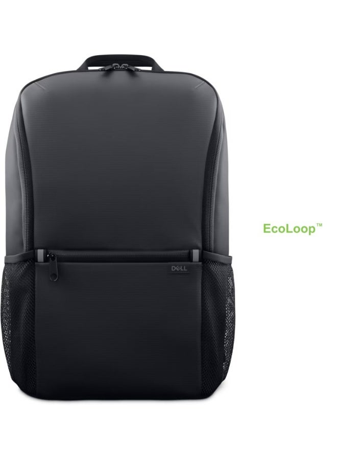 Dell 14-16 EcoLoop Backpack CP3724, Black, 16-Inch Laptop Backpack, Water-Resistant 400D Fabric, Padded Laptop Sleeve, Organizer & Side Pockets - Image 2