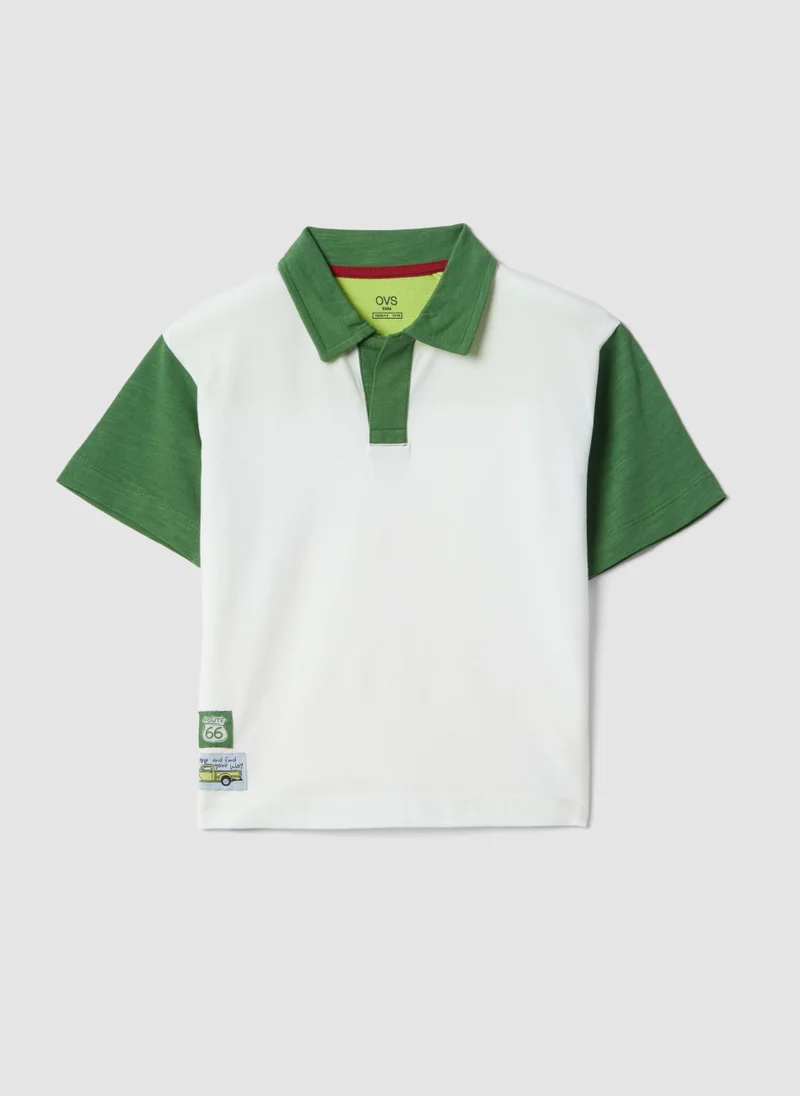 او في اس OVS Boysâ€™ Multicolour Pure Cotton Polo Shirt, Oversized Fit