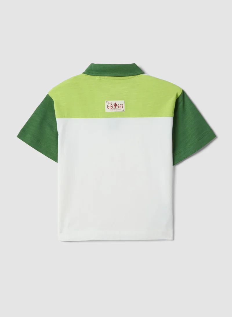 او في اس OVS Boysâ€™ Multicolour Pure Cotton Polo Shirt, Oversized Fit