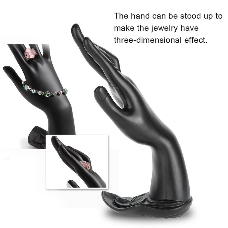 Resin Mannequin Hand Finger Jewelry Ring Bracelet Display Holder Rack(Resin Black) - Image 5