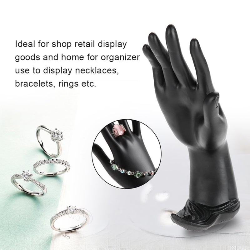 Resin Mannequin Hand Finger Jewelry Ring Bracelet Display Holder Rack(Resin Black) - Image 4