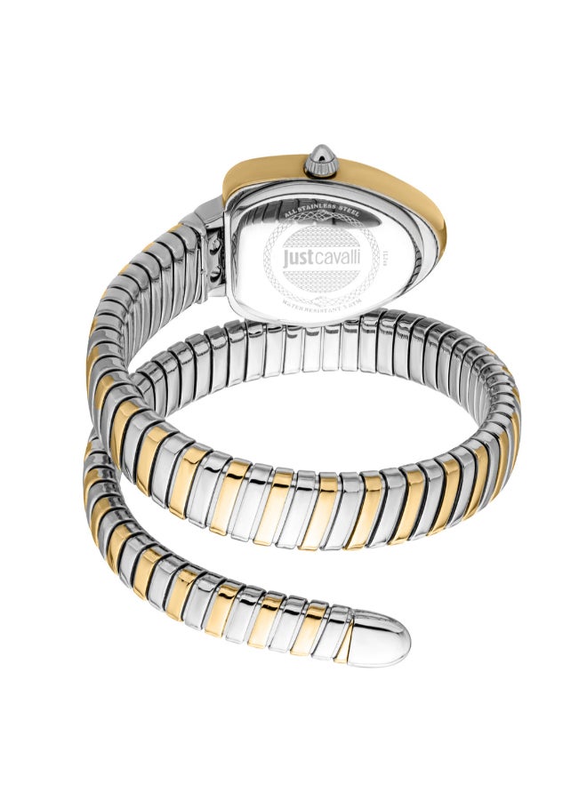 Just Cavalli ساعة كواتز نسائية من جاست كافالي بتصميم ثنائي اللون بقرص فضي - JC1L249M0055 - Image 3