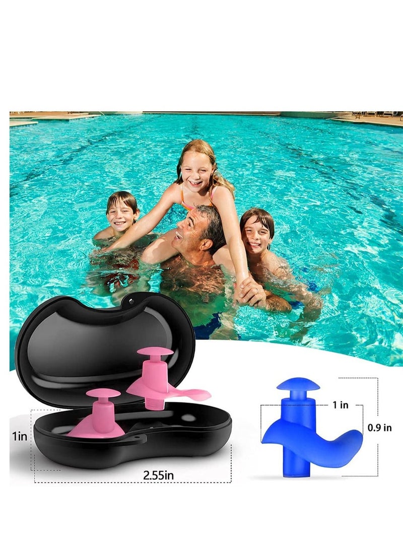 SYOSI - Swimming Earplugs, 5 Pairs Pack Waterproof Reusable Silicone Swimming Ear Plugs for Swimming Showering Bathing Surfing Snorkeling and Other Water Sports, Suitable for Kids and Adults - Image 1