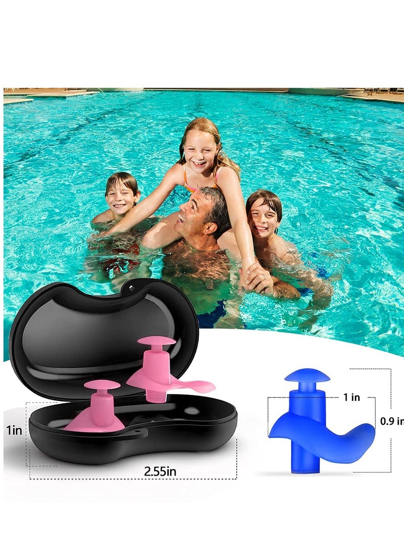 SYOSI - Swimming Earplugs, 5 Pairs Pack Waterproof Reusable Silicone Swimming Ear Plugs for Swimming Showering Bathing Surfing Snorkeling and Other Water Sports, Suitable for Kids and Adults - Image 1