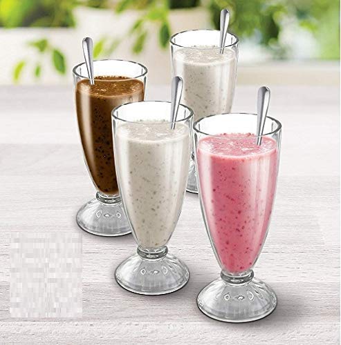 forestamart Tall American Retro Style Soda Fountain Ice Cream Glory Dessert Milkshake Glasses 350 ml Set of 6 - Image 3