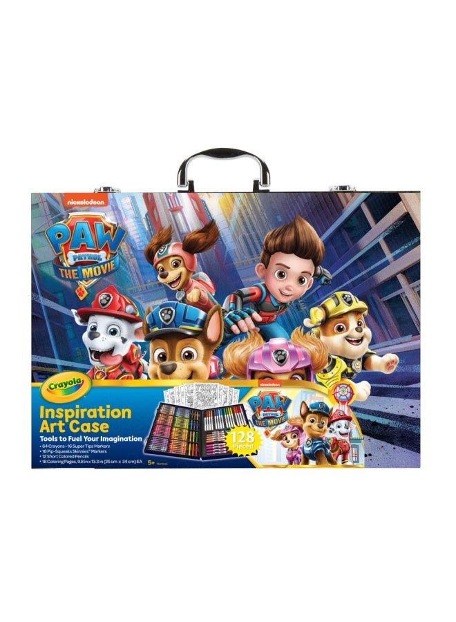 Crayola حقيبة تلوين فيلم باو باترول مايتي، مجموعة إبداعية تحتوي على 128 قطعة، أقلام فلوماستر، أقلام شمع، أقلام شمعية، نشاط إبداعي وهدايا للأطفال، من عمر 3 سنوات وما فوق - Image 1