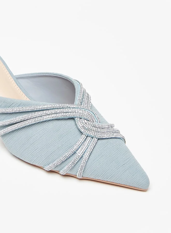 Celeste Women's Embellished Slip-On Mules with Stiletto Heels