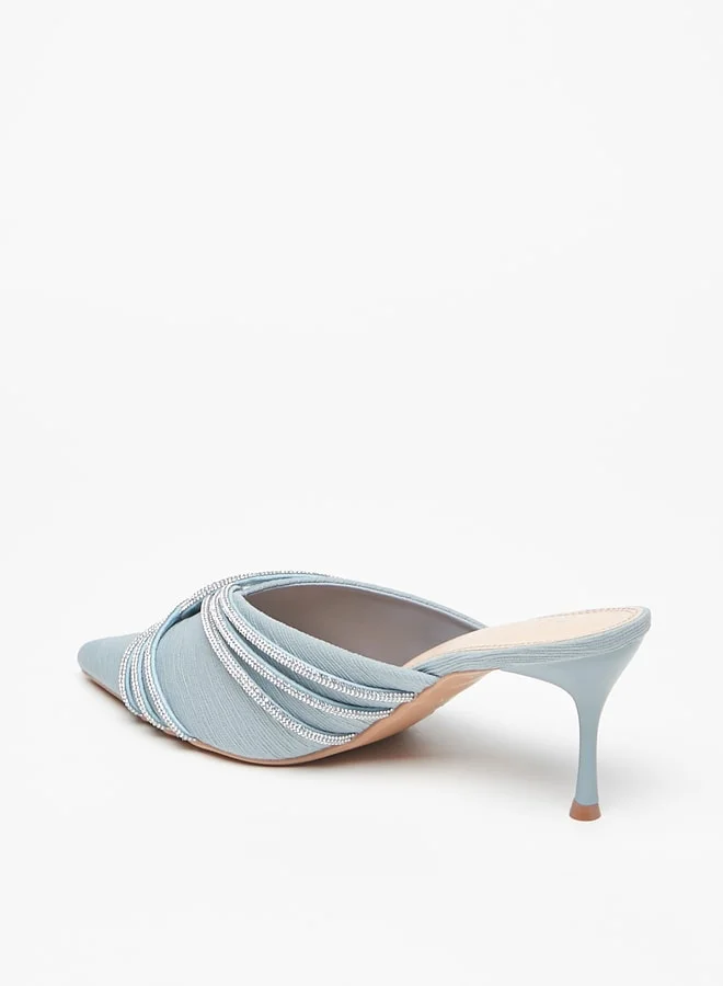 Celeste Women's Embellished Slip-On Mules with Stiletto Heels