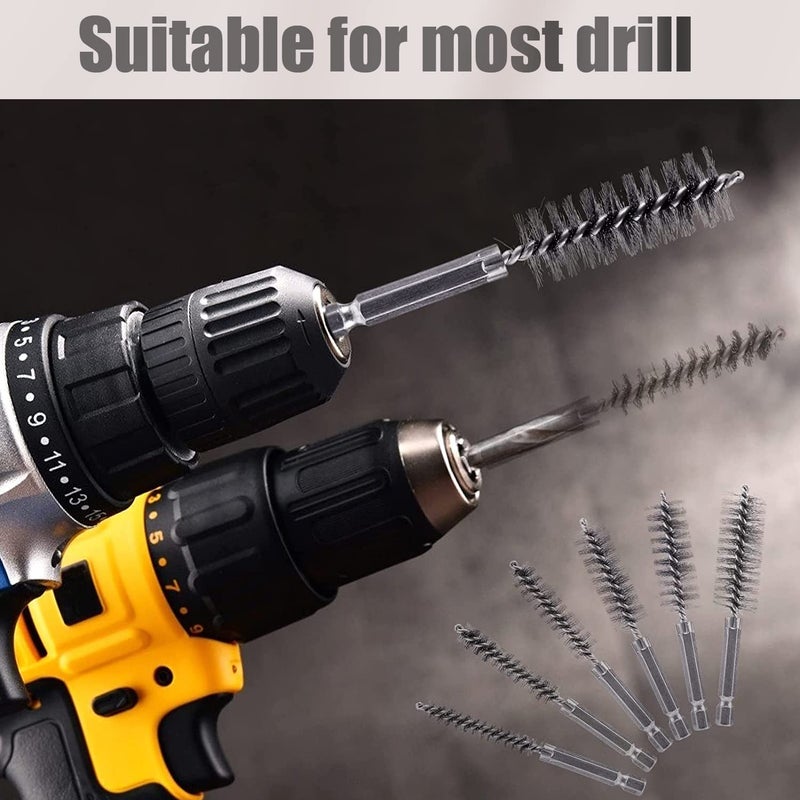 WENORA 10 Pcs Bore Brush for Drill, Drill Wire Bore Brush, Stainless Steel Bore Brush Set witn 1/4 Inch HexShank, Drill Wire Brush for Power Drill Impact Driver - Image 4