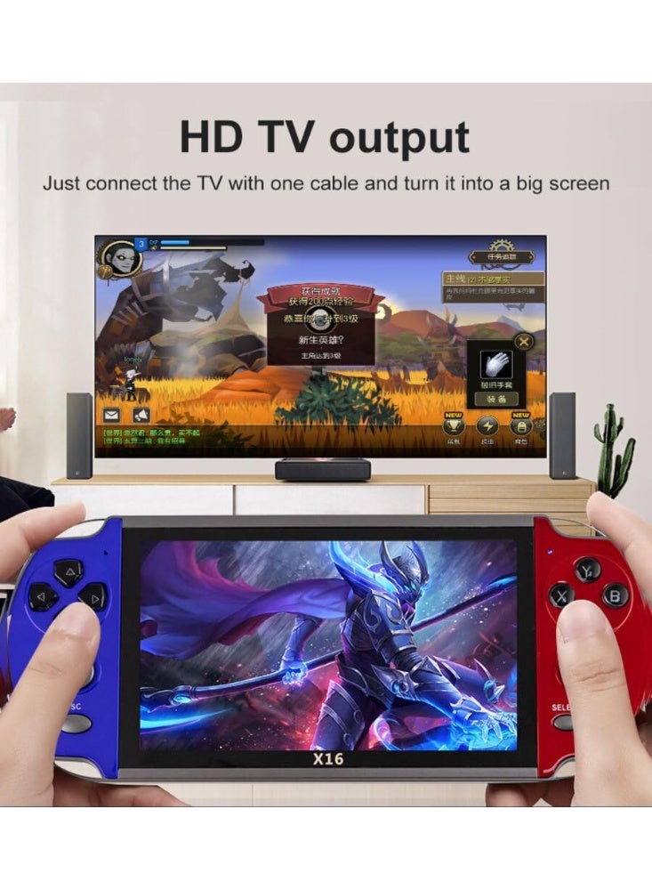 SMARTX X16 Handheld Game Console with 6.5" HD Screen, 8GB Card, Preloaded Classic & Modern Games, Portable Retro Gaming System for Kids & Adults – Ideal for Travel, Entertainment and Gifts - Image 3