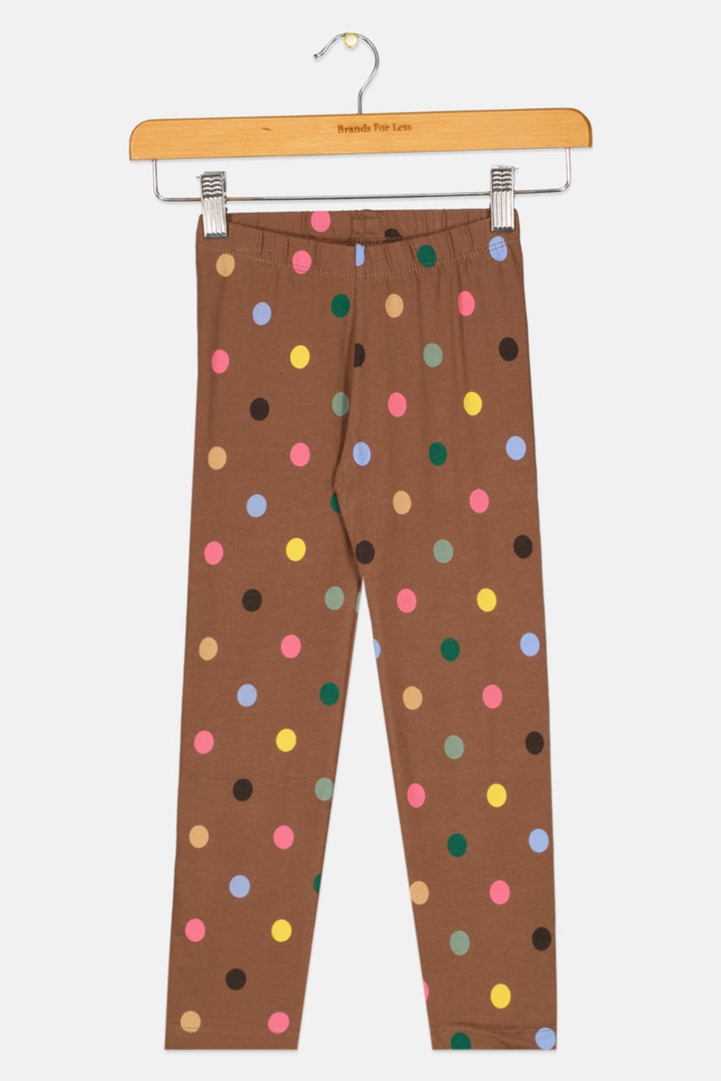 GAP Kids Girl Polka Dot Leggings, Brown  - Image 1