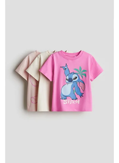 H&M 3-pack printed jersey tops