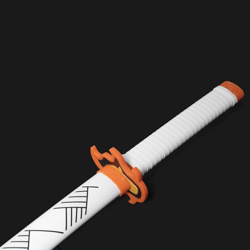 Offo Demon Slayer Kyojuro Rengoku Wooden Katana – 75cm Medium-Size Anime Sword for Cosplay, Martial Arts, Display & Training – Gift for Fans, Kids, Teens & Collectors - Image 4