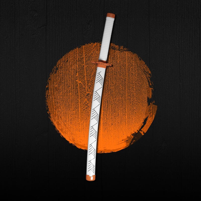 Offo Demon Slayer Kyojuro Rengoku Wooden Katana – 75cm Medium-Size Anime Sword for Cosplay, Martial Arts, Display & Training – Gift for Fans, Kids, Teens & Collectors - Image 2