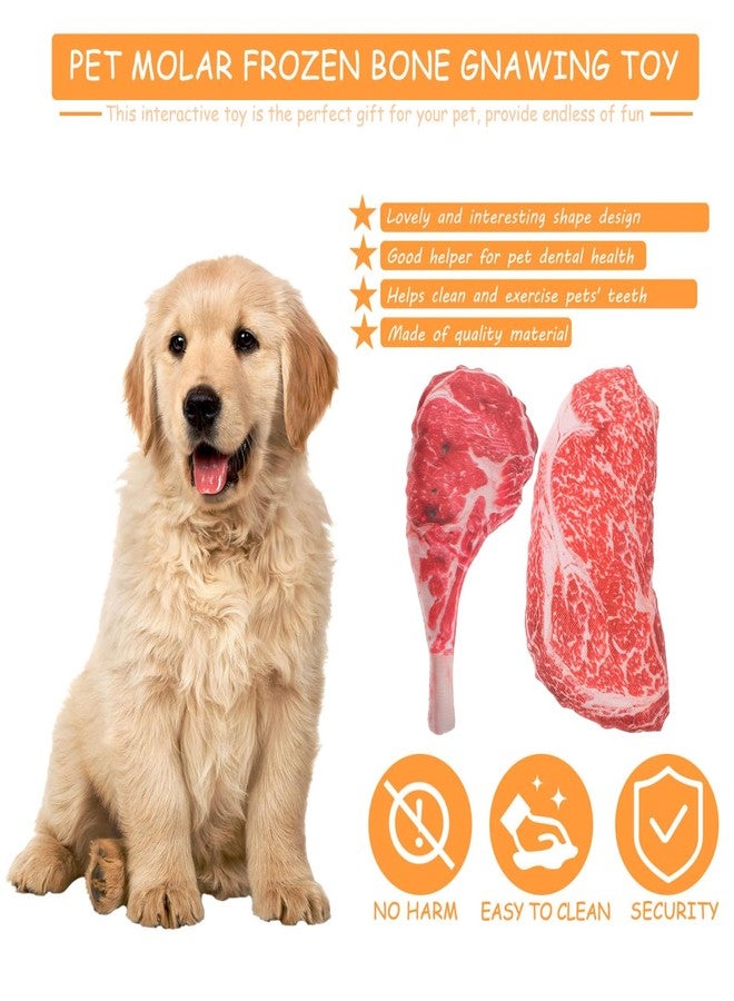 UKCOCO Simulation Food Steak, Artificial Lifelike Steak Fake Beef Meat Model Dog Chew Toys for Home Kitchen Cabinet Desk Shops Decor 2pcs - Image 4