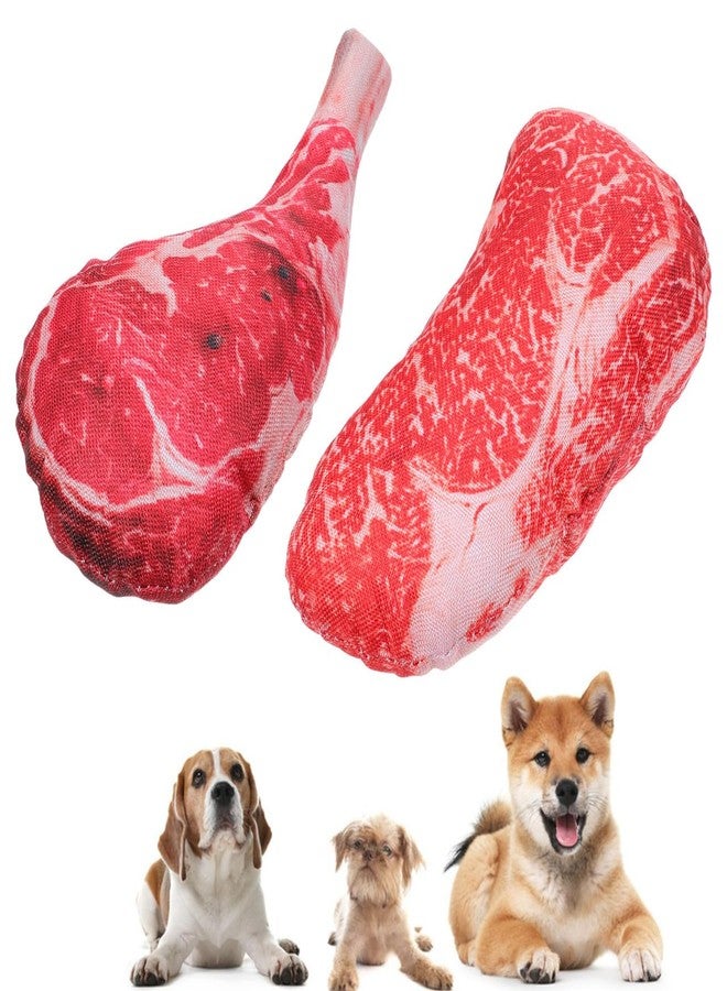 UKCOCO Simulation Food Steak, Artificial Lifelike Steak Fake Beef Meat Model Dog Chew Toys for Home Kitchen Cabinet Desk Shops Decor 2pcs - Image 1