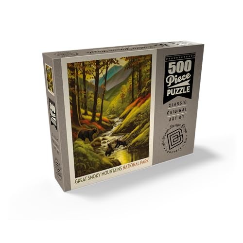 MyPuzzle.com MyPuzzle Great Smoky Mountains National Park Splashing Cubs Vintage Poster  Premium 500 Piece Jigsaw Puzzle for Adults - Image 5