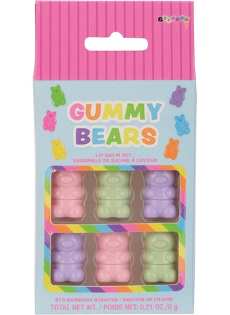 iscream iscream 6Piece Mini Gummi Bears Shaped Strawberry Scented Lip Balm Set 