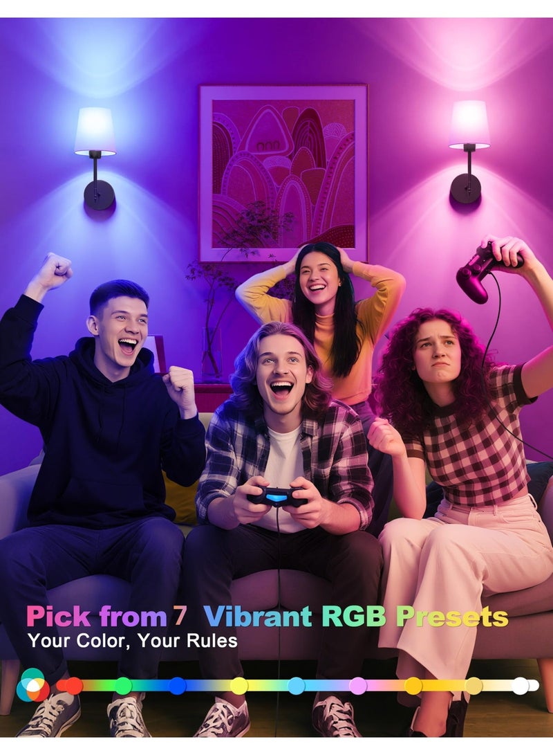 XICEN Wall Sconce Set of 2, Wireless Battery Wall Light With 10000mAh RGB Rechargeable Bulb, Remote Control & Timer, Colors Wall Lights for Bedroom Living Room Hallway - Image 4