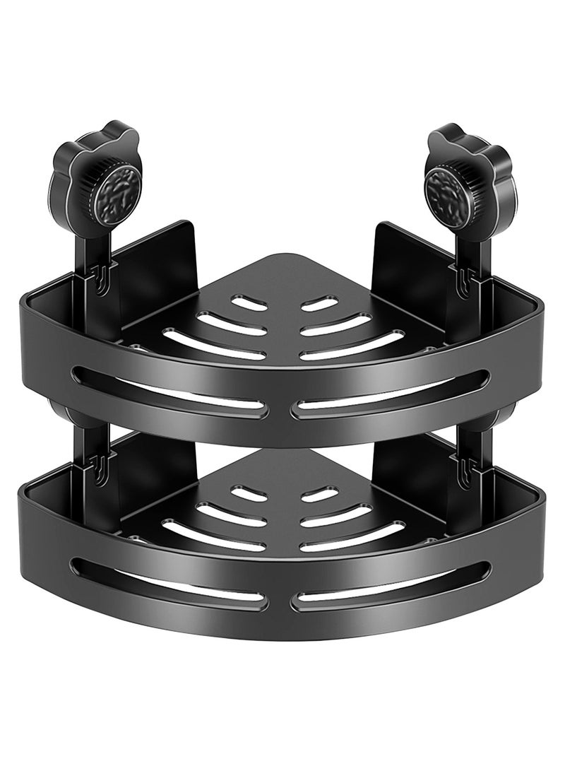 وين هولدر 2Pack منظم حمام مع خطافات رف تخزين الحمام بنمط كأس الشفط رف تخزين الحمام للاستحمام بدون حفر علبة دش علبة دش زاوية منظم دش الاستحمام - Image 2