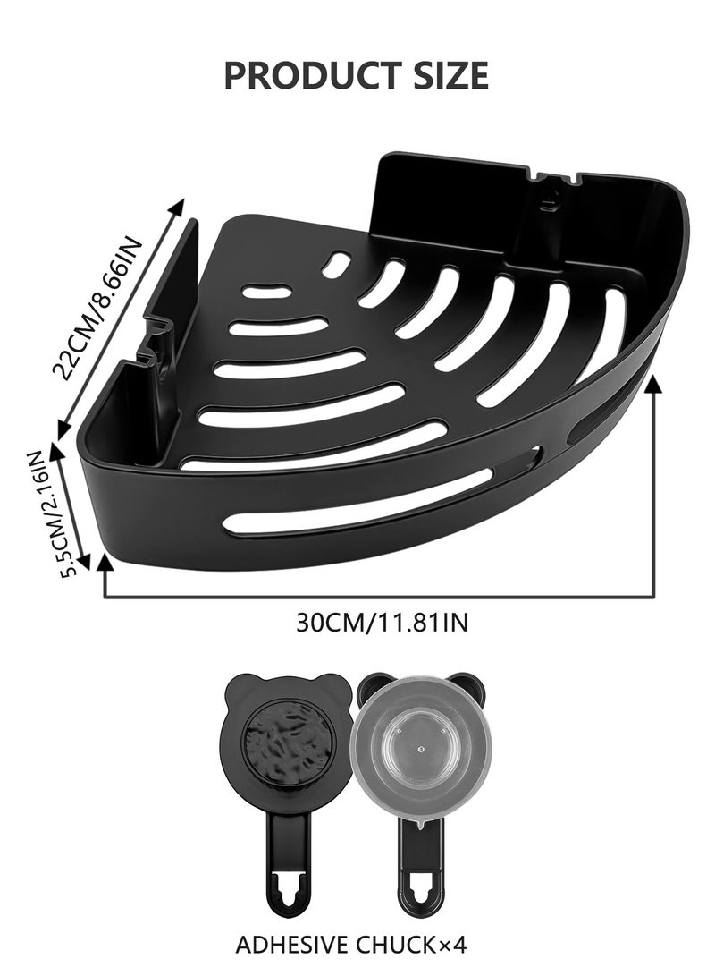 وين هولدر 2Pack منظم حمام مع خطافات رف تخزين الحمام بنمط كأس الشفط رف تخزين الحمام للاستحمام بدون حفر علبة دش علبة دش زاوية منظم دش الاستحمام - Image 3
