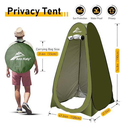 Ann Katy Portable Toilet with Pop Up Privacy Tent,XL Large Portable Toilet for Adults, Outdoor Camping Shower Tents Changing Room Emergency Folding Toilet Tent Kit with Carry Bag for Camping/Hiking - Image 2