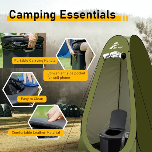 Ann Katy Portable Toilet with Pop Up Privacy Tent,XL Large Portable Toilet for Adults, Outdoor Camping Shower Tents Changing Room Emergency Folding Toilet Tent Kit with Carry Bag for Camping/Hiking - Image 5