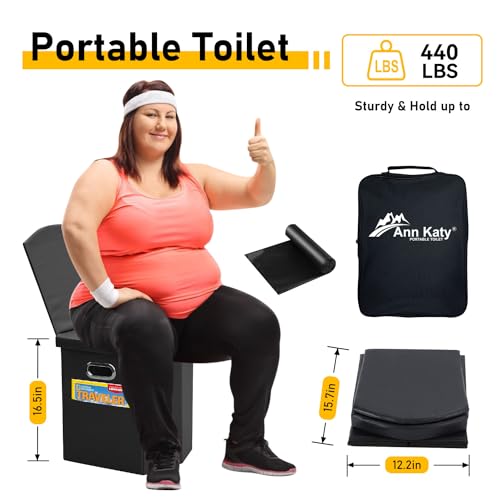 Ann Katy Portable Toilet with Pop Up Privacy Tent,XL Large Portable Toilet for Adults, Outdoor Camping Shower Tents Changing Room Emergency Folding Toilet Tent Kit with Carry Bag for Camping/Hiking - Image 4