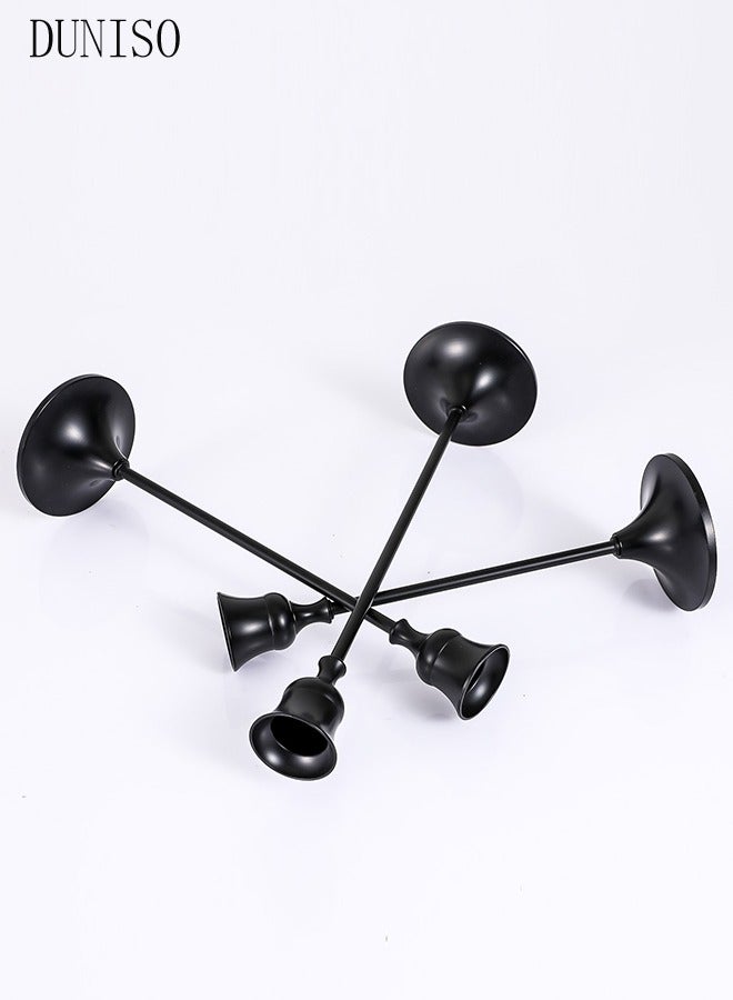 DUNISO Black Candle Holders Set of 3 for Taper Candles Decorative Candlestick With Anti-Slip Base Holders for Wedding, Dinning, Party Fits (Black) - Image 3