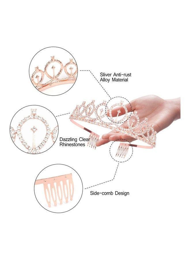 NIBEMINENT Rose Gold Birthday Girl Sash and Crown Kit - Image 2