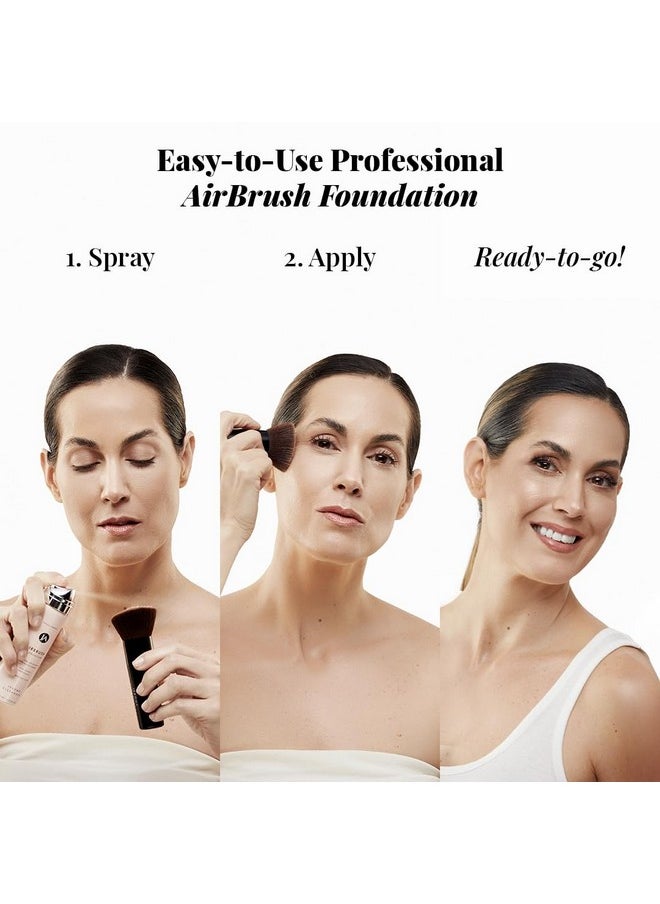 Jerome Alexander MagicMinerals AirBrush Foundation by Jerome Alexander - 2pc Set with Airbrush Foundation and Kabuki Brush - Spray Makeup with Anti-aging Ingredients for Smooth Radiant Skin - Light Medium  - Image 3