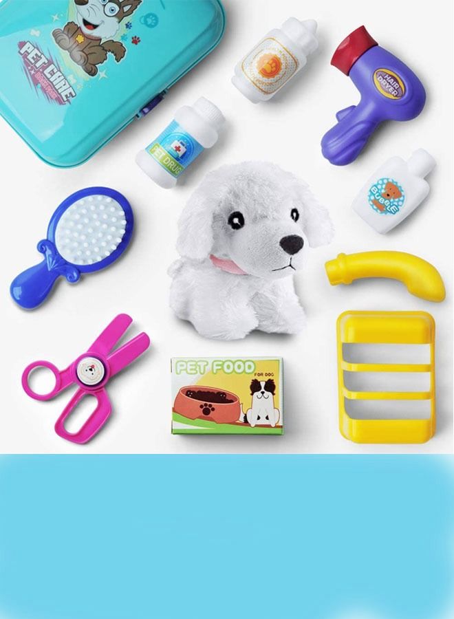 MEBEGIN 16PCS Pet Care Playset with Backpack, Vet Doctor Kit, Dog Grooming Toys, Play Doctor Game, Play House Toy, Creative Travel Toy, Educational Toys, Ideal Gift for Kids  - Image 4