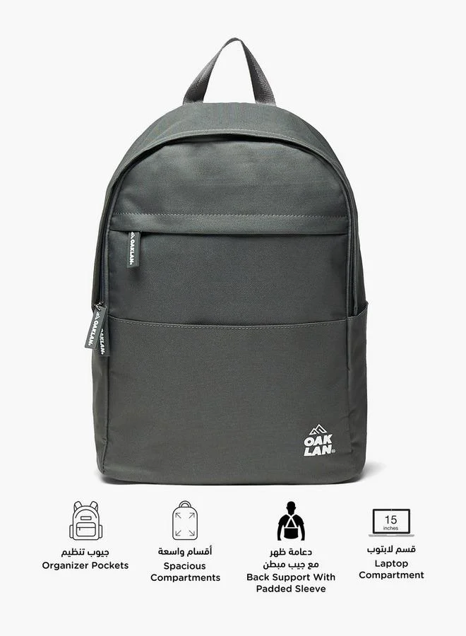 Oaklan By Shoexpress Logo Print School Backpack With Adjustable Straps - 30X16X42 Cm
