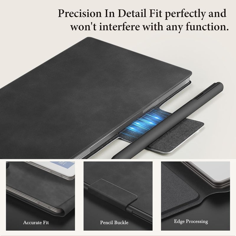 Ayotu Case for Remarkable Paper Pro Move, Premium Leather Folio with Pen Holder Fold into the Back, Auto Wake/Sleep,Microfiber Lining,Flip Design,Strong Magnet(Skin-Touch Gray) - Image 3