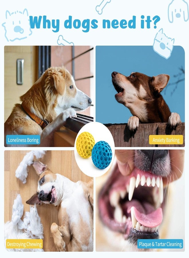 HIPPIH Indestructible Squeaky Dog Toys, Interactive Dog Balls 2 Pack, Dog Chew Toys for Aggressive Chewers, Natural Rubber Puppy Toys for Large/Medium Dogs, Tough Puppy Teething Toys, Relieve Anxiety - Image 4