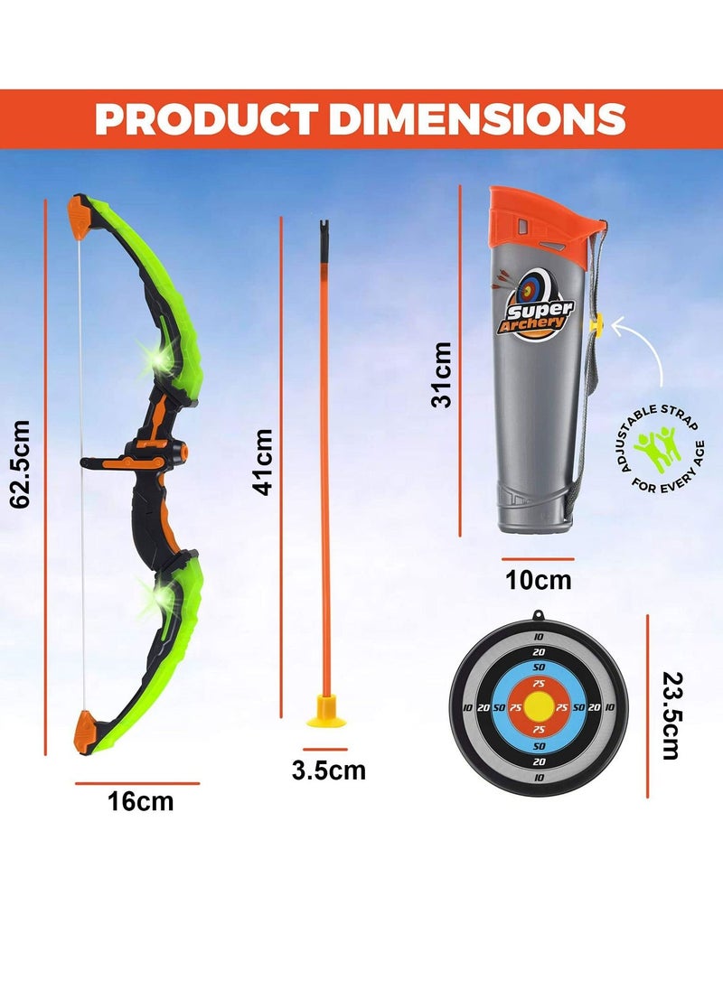 Arabest - Bow and Arrow Set for Kids, Light Up Archery Toy Set, Includes 6 Suction Cup Arrows, Target and Quiver, Outdoor Toys for Kids, Gifts for Boys and Girls Ages 7+ Years Old - Image 1
