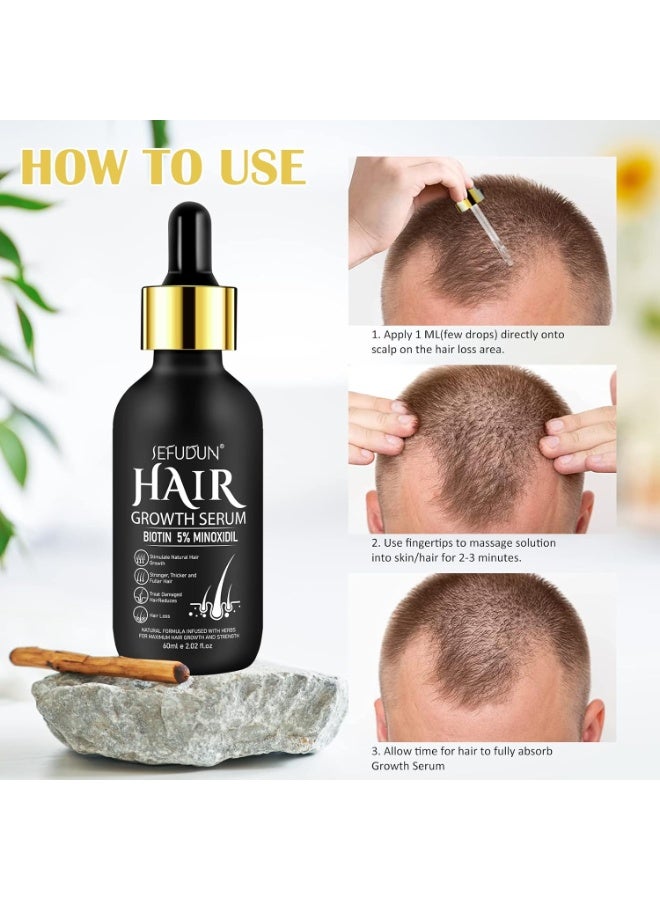 5% Minoxidil for Men u0026 Women With Derma Roller, Minoxidil for Women Hair Growth, Minoxidil for Men Beard, Natural Hair Regrowth Treatment for Hair Loss Hair Thinning, Thicker Fuller Healthier Ha