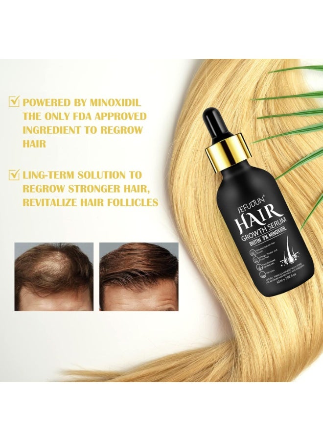 5% Minoxidil for Men u0026 Women With Derma Roller, Minoxidil for Women Hair Growth, Minoxidil for Men Beard, Natural Hair Regrowth Treatment for Hair Loss Hair Thinning, Thicker Fuller Healthier Ha