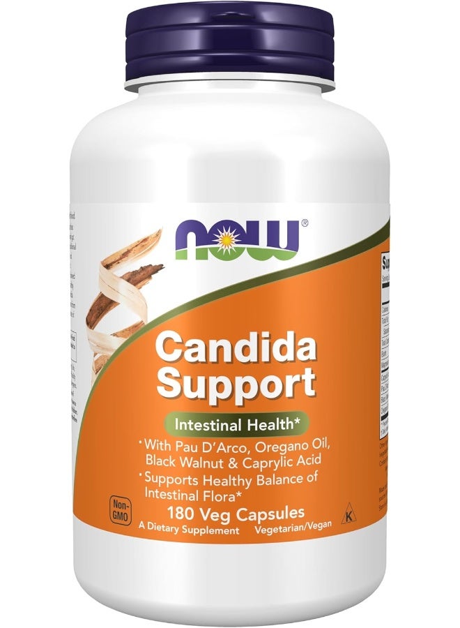 Now Foods Candida Support, Intestinal Health* 180 Veg Capsules Packaging May Vary - Image 1