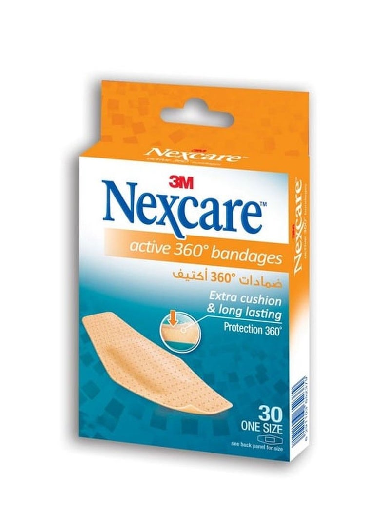 3M NEXCARE ACTIVE 360 BANDAGES 30S ONE SIZE