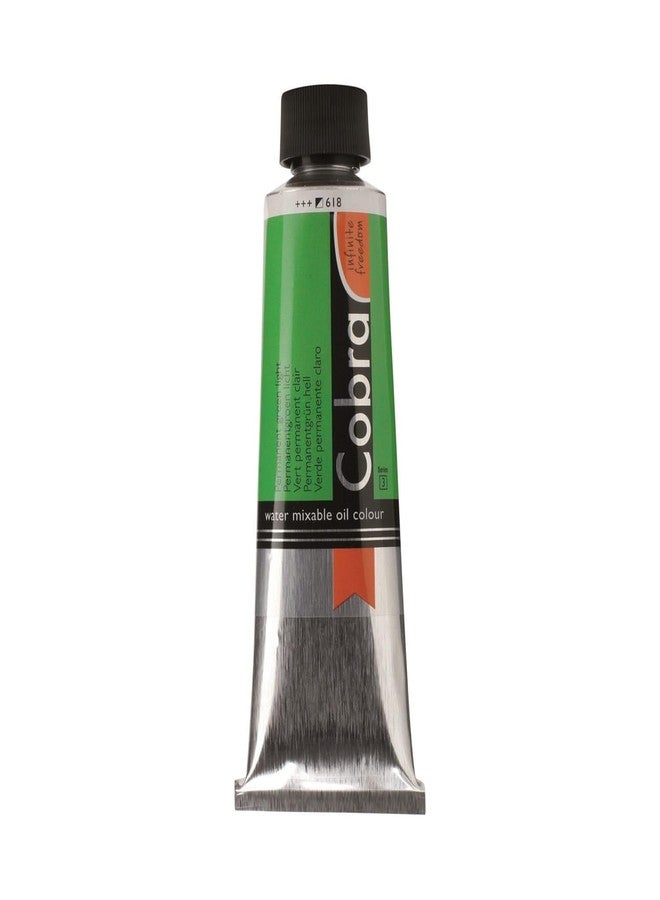 Cobra Water-Mixable Oil Color 40 ml Tube - Permanent Green Light - Image 1
