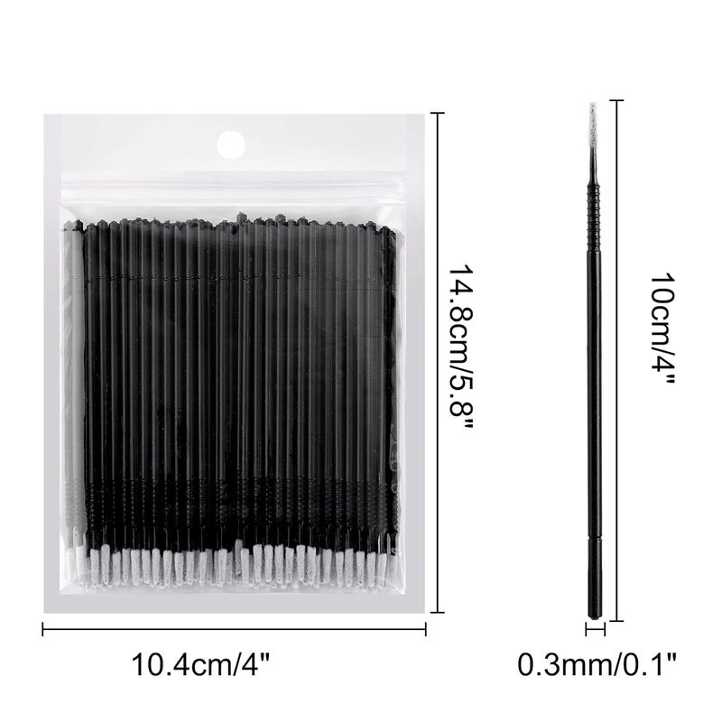 Dming 200PCS Micro Applicators Brushes Mini Cotton Swabs Remove Grafted Eyelash Glue Dedicated Brush Disposable Microswabs for Eyelash Extensions Make up and Lash Clean and Personal Care (Black 1) - Image 2