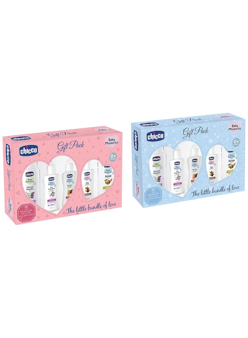 CHICCO Baby Essential Gift Set Pink with CHICCO Baby Essential Gift Set Blue Gift - Image 1