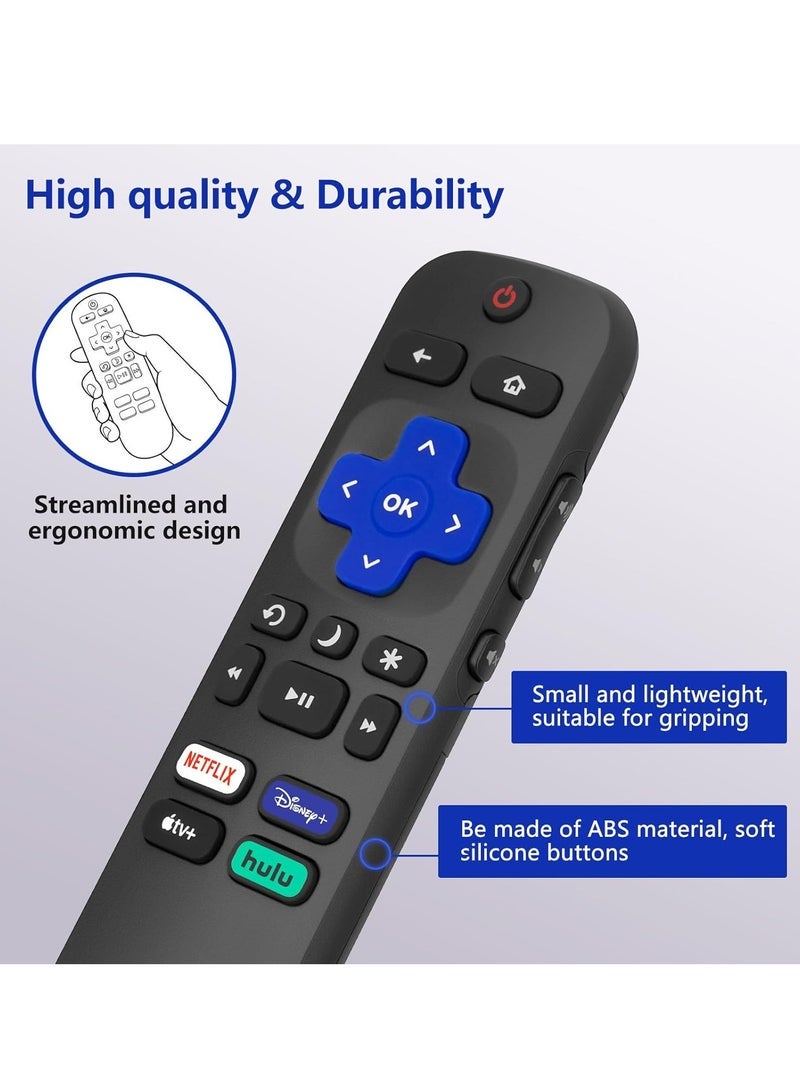 PopZa Replacement Roku TV Remote Control, Compatible with TCL Roku, Hisense Roku, ON Roku, Sharp Roku (NOT for Roku Stick and Box) - With Battery - Image 4