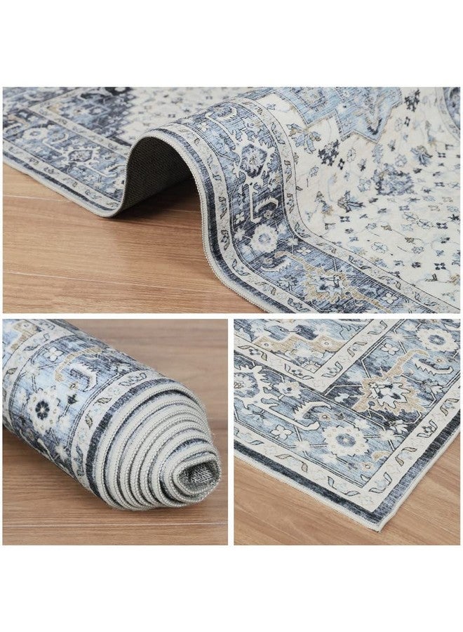 دريبكس سجادة قابلة للغسل من مجموعة Dripex Vintage - سجادة باب صغيرة مقاس 2 × 3، سجادة أرضية منخفضة الوبر غير قابلة للانزلاق للمدخل الأمامي الداخلي والمطبخ والحمام وغرفة المعيشة وغرفة النوم - Image 5