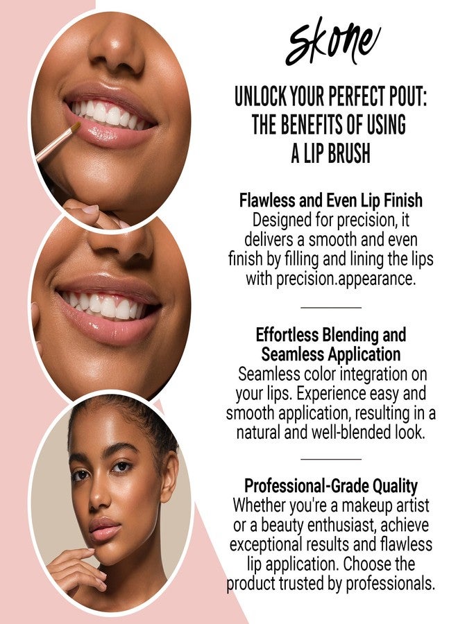 SKONE Precision Lip Brush For Smooth Applications - Skone Cosmetics Bring Professional Grade Lipstick Brushes And Lip Gloss Brushes Directly To The Consumer - Image 5