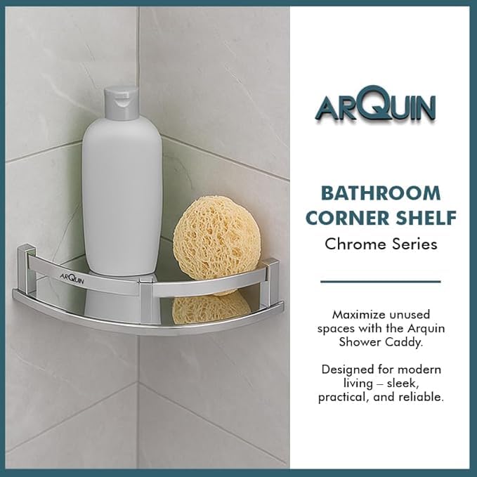 ARQUIN Bathroom Wall Mount Corner Shelf 9x9 Inch 304 Stainless Steel Corner Shelves for Kitchen Side Stand for Wall Wall Mounted Fittings/Storage Corner Stand Bathroom Racks and Shelves - Image 3